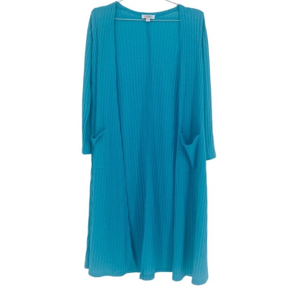 Lularoe Teal Long Cardigan Duster Sarah Sweater - Picture 1 of 5